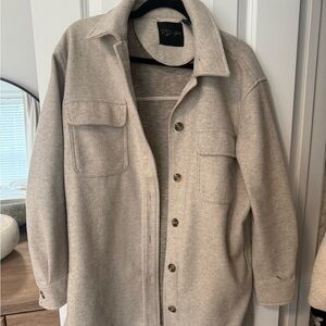 RD Style Cream Wool Blend Shacket Jacket